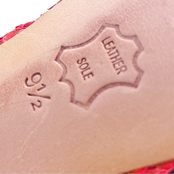 Alexander Birman Red Snakeskin Print Slingback Heels 9.5 - Picture 3 of 7